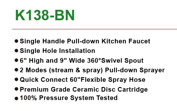 Solid Stainless Steel Kitchen Faucet