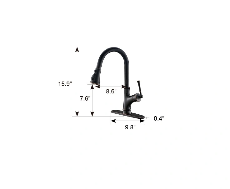 Stainless Steel Black Kitchen Pull Out Faucet