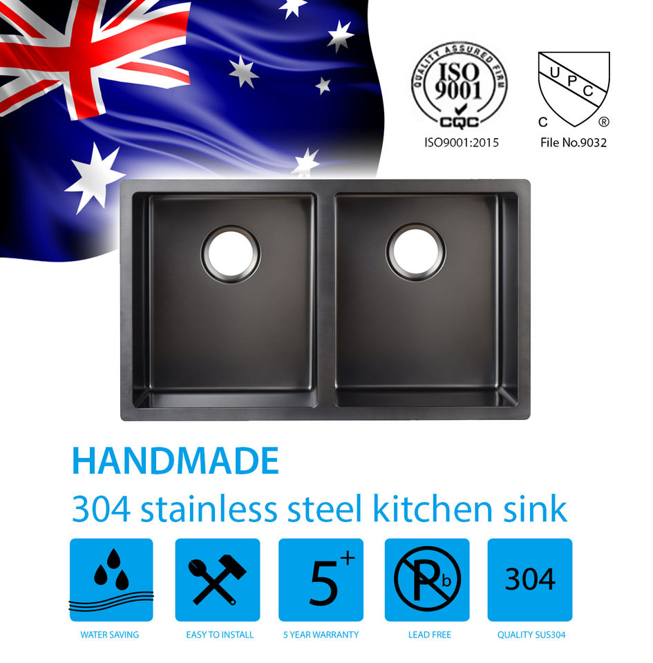 SUS304 Double Equal Bowl Kitchen Sink